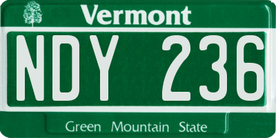 VT license plate NDY236
