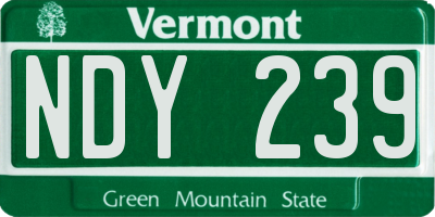 VT license plate NDY239