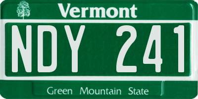 VT license plate NDY241