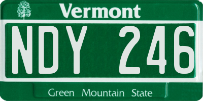 VT license plate NDY246