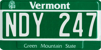 VT license plate NDY247