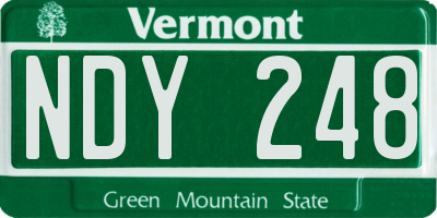 VT license plate NDY248