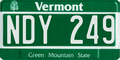 VT license plate NDY249