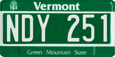 VT license plate NDY251