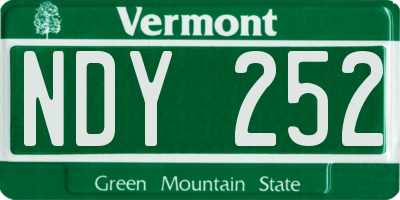 VT license plate NDY252