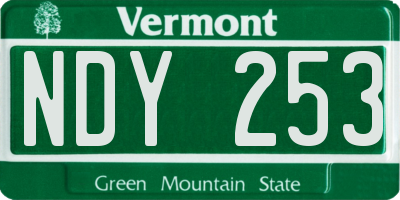 VT license plate NDY253