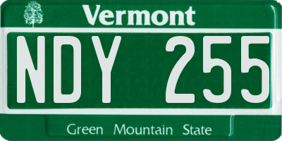 VT license plate NDY255