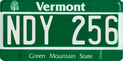 VT license plate NDY256