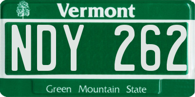 VT license plate NDY262