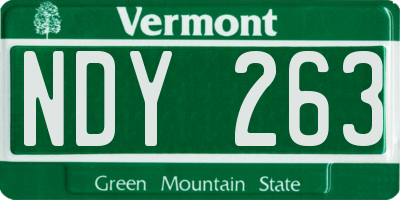 VT license plate NDY263