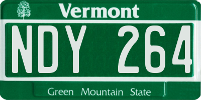 VT license plate NDY264
