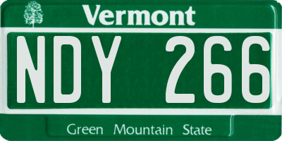 VT license plate NDY266