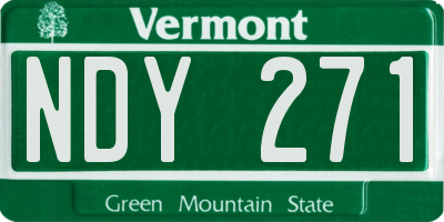 VT license plate NDY271