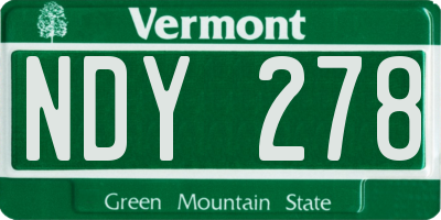 VT license plate NDY278