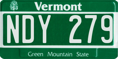 VT license plate NDY279