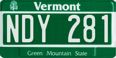 VT license plate NDY281