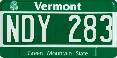 VT license plate NDY283
