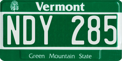 VT license plate NDY285