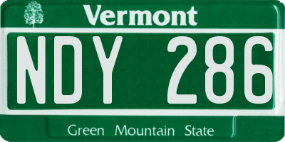 VT license plate NDY286