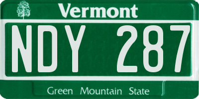 VT license plate NDY287