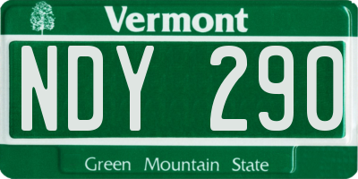 VT license plate NDY290