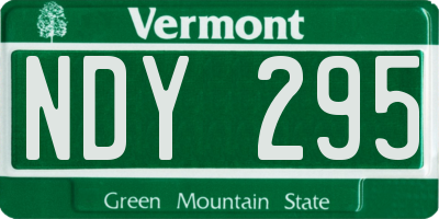 VT license plate NDY295