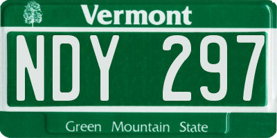 VT license plate NDY297