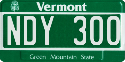 VT license plate NDY300