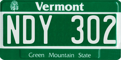 VT license plate NDY302
