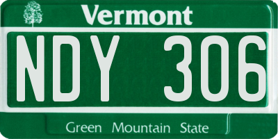 VT license plate NDY306