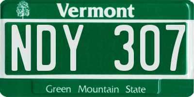 VT license plate NDY307