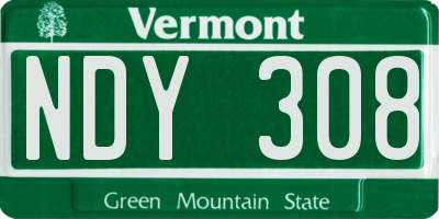 VT license plate NDY308