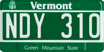 VT license plate NDY310