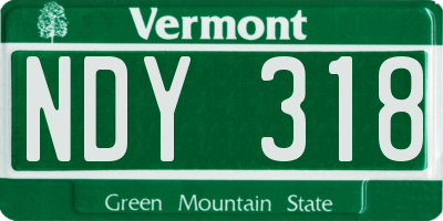 VT license plate NDY318