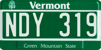 VT license plate NDY319