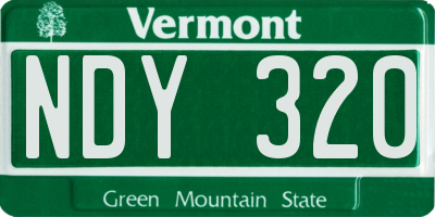 VT license plate NDY320