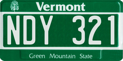 VT license plate NDY321