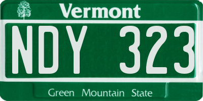 VT license plate NDY323