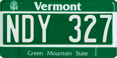 VT license plate NDY327