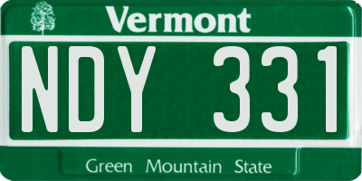 VT license plate NDY331