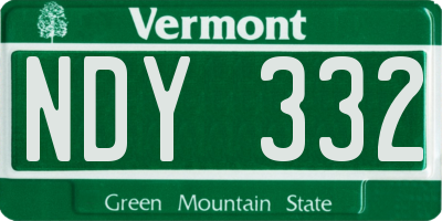 VT license plate NDY332