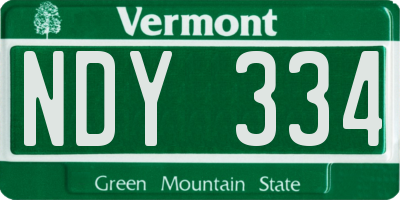 VT license plate NDY334