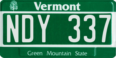 VT license plate NDY337