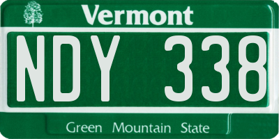 VT license plate NDY338