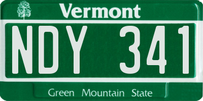 VT license plate NDY341