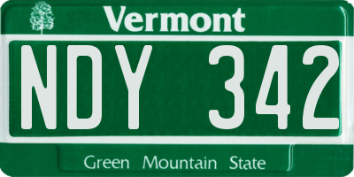 VT license plate NDY342
