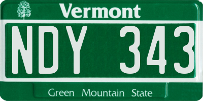 VT license plate NDY343