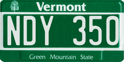 VT license plate NDY350