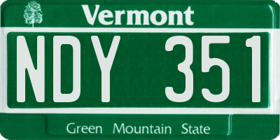 VT license plate NDY351