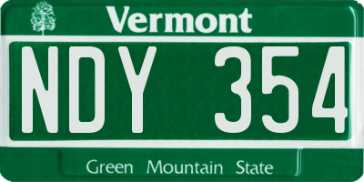 VT license plate NDY354
